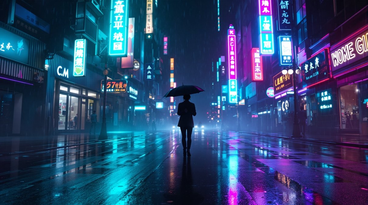 经典场景：霓虹雨夜的低吟